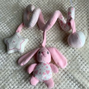 Activities by Baby Mode Pink White Plush Hanging Coiled Play Centre Toy